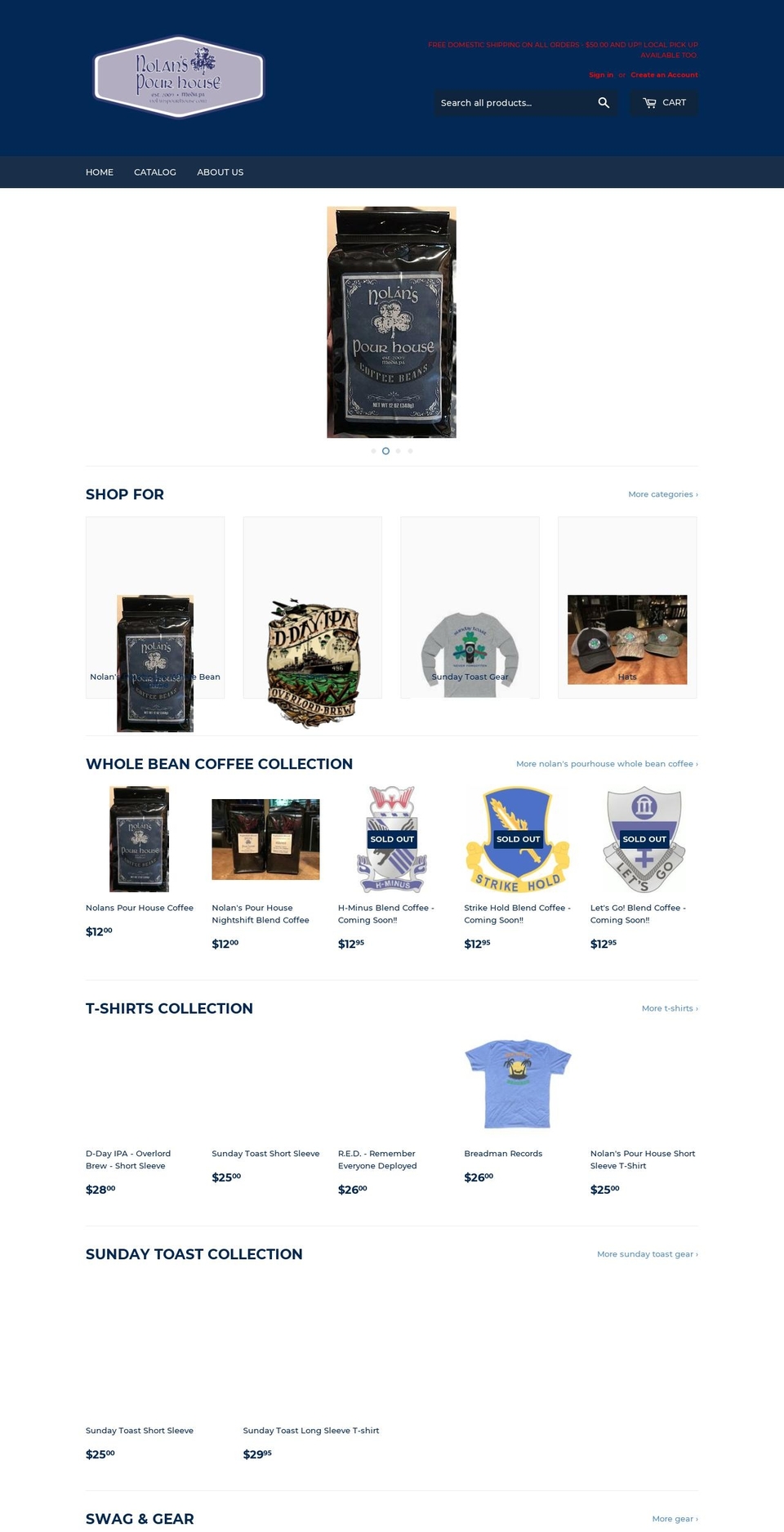 nolanspourhouse.com — Shopify storefront screenshot