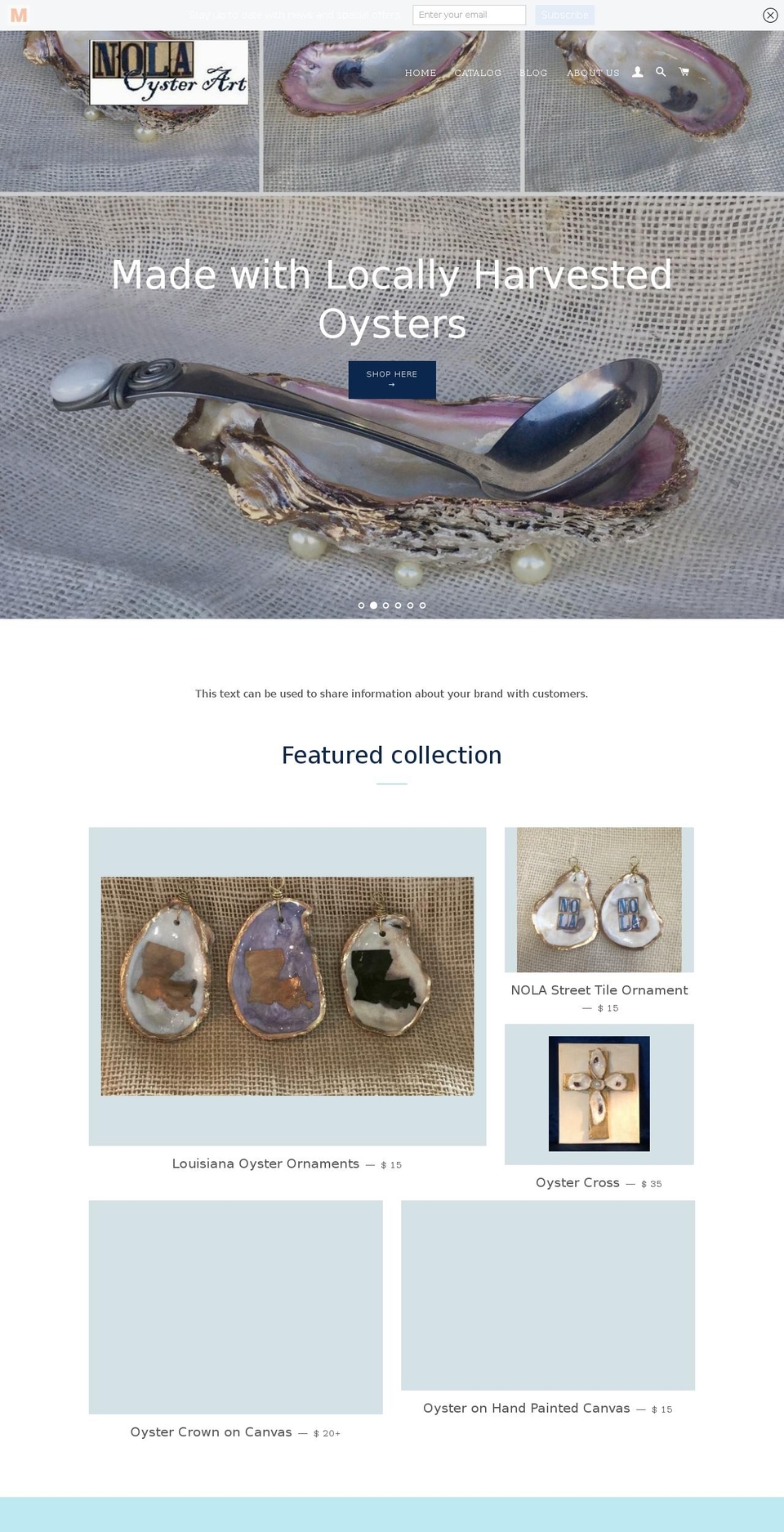 nolaoysterart.com shopify website screenshot