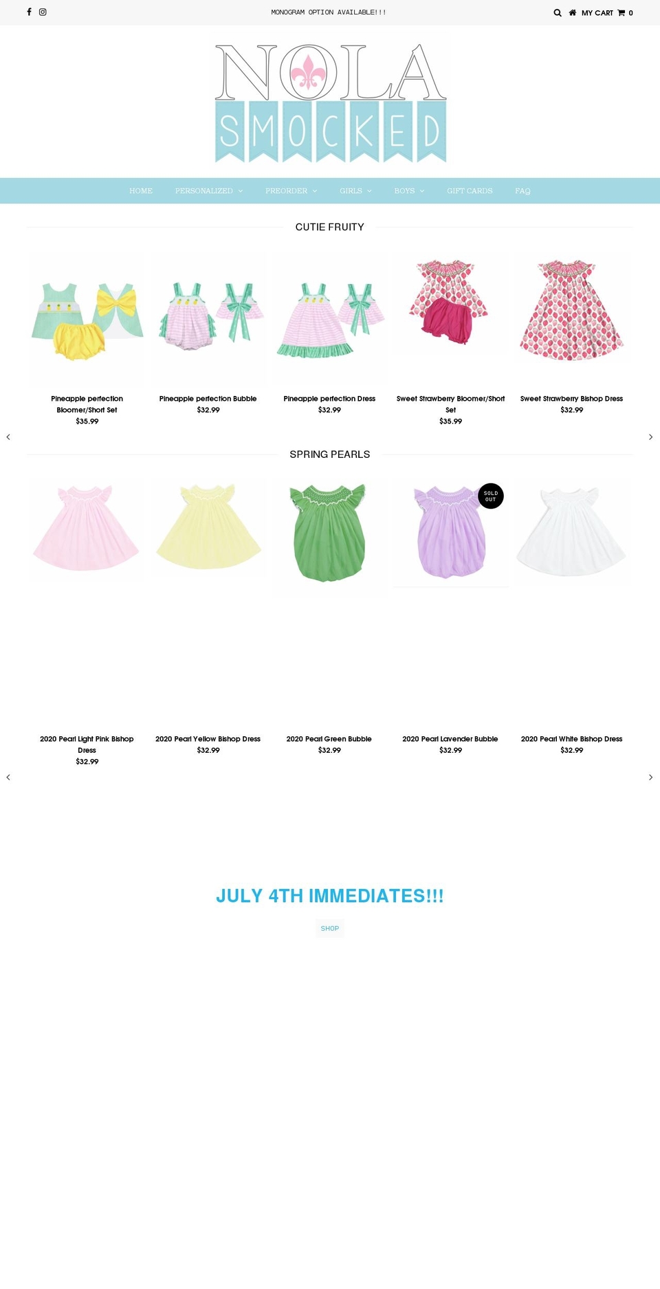nolasmocked.com shopify website screenshot