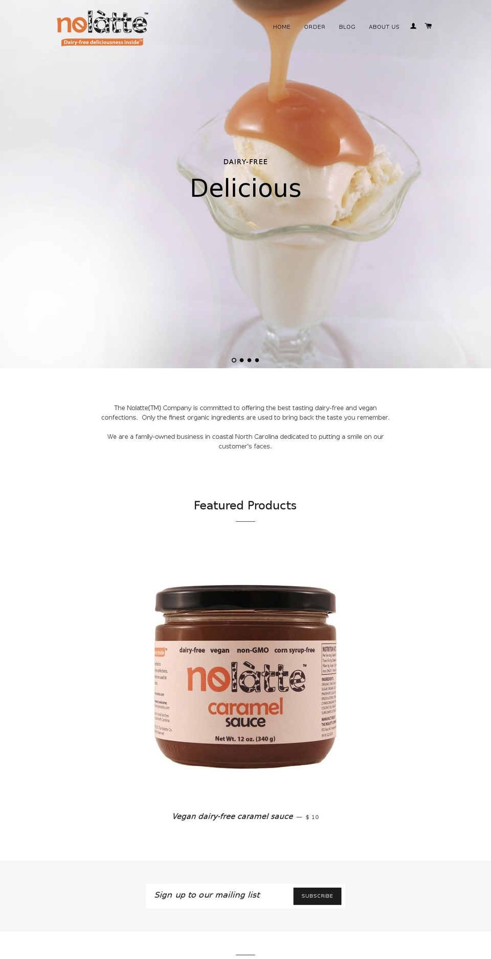 nolatte.com shopify website screenshot