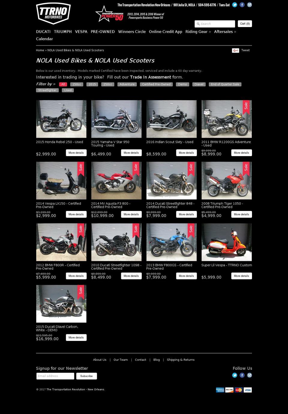 nolausedscooters.com shopify website screenshot
