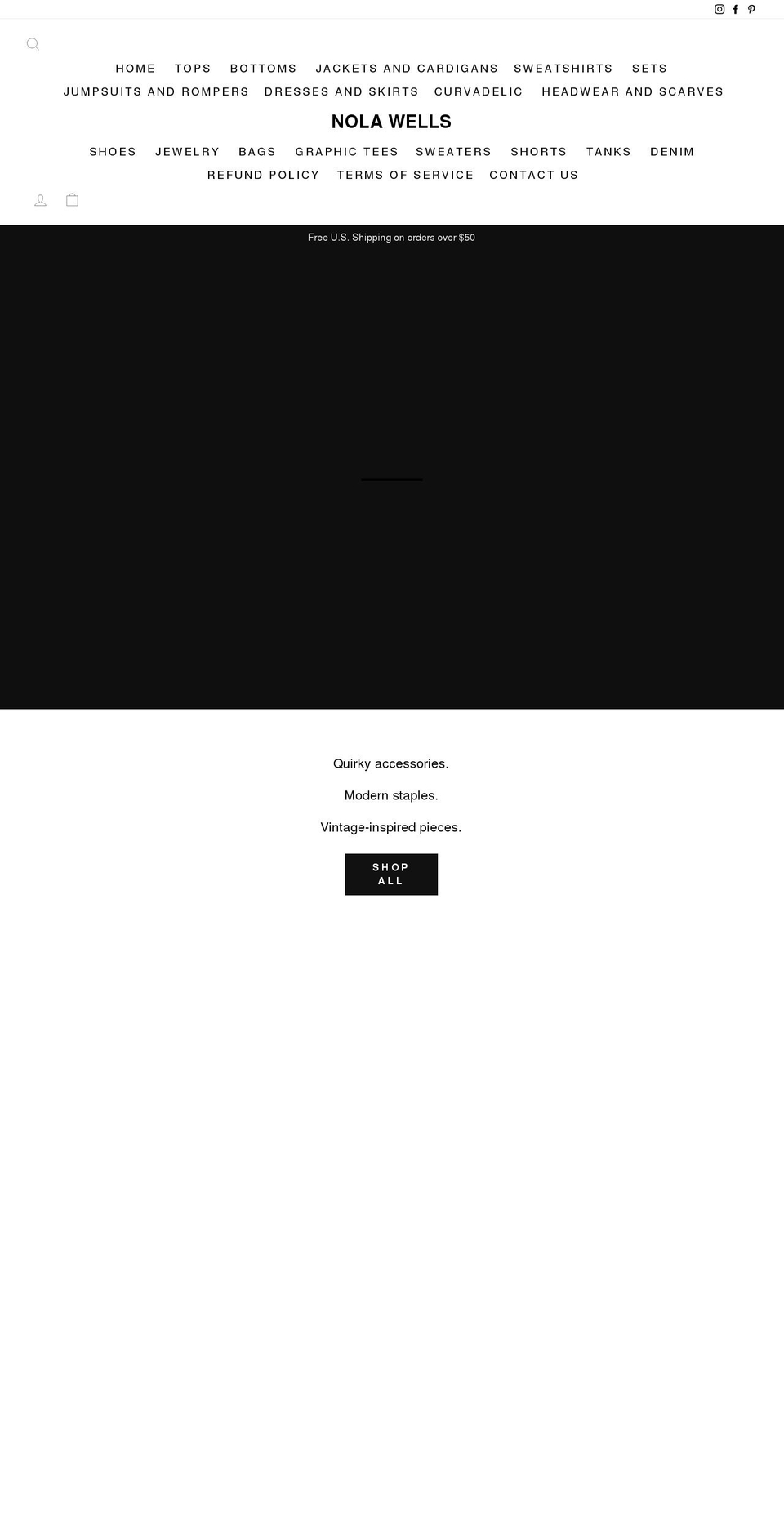 nolawells.com shopify website screenshot