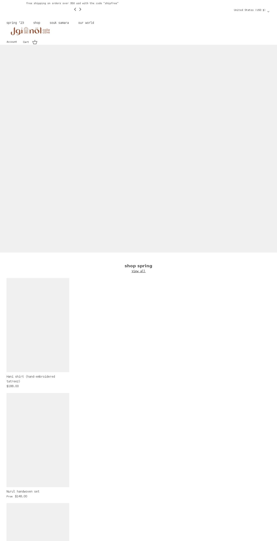 nolcollective.com shopify website screenshot