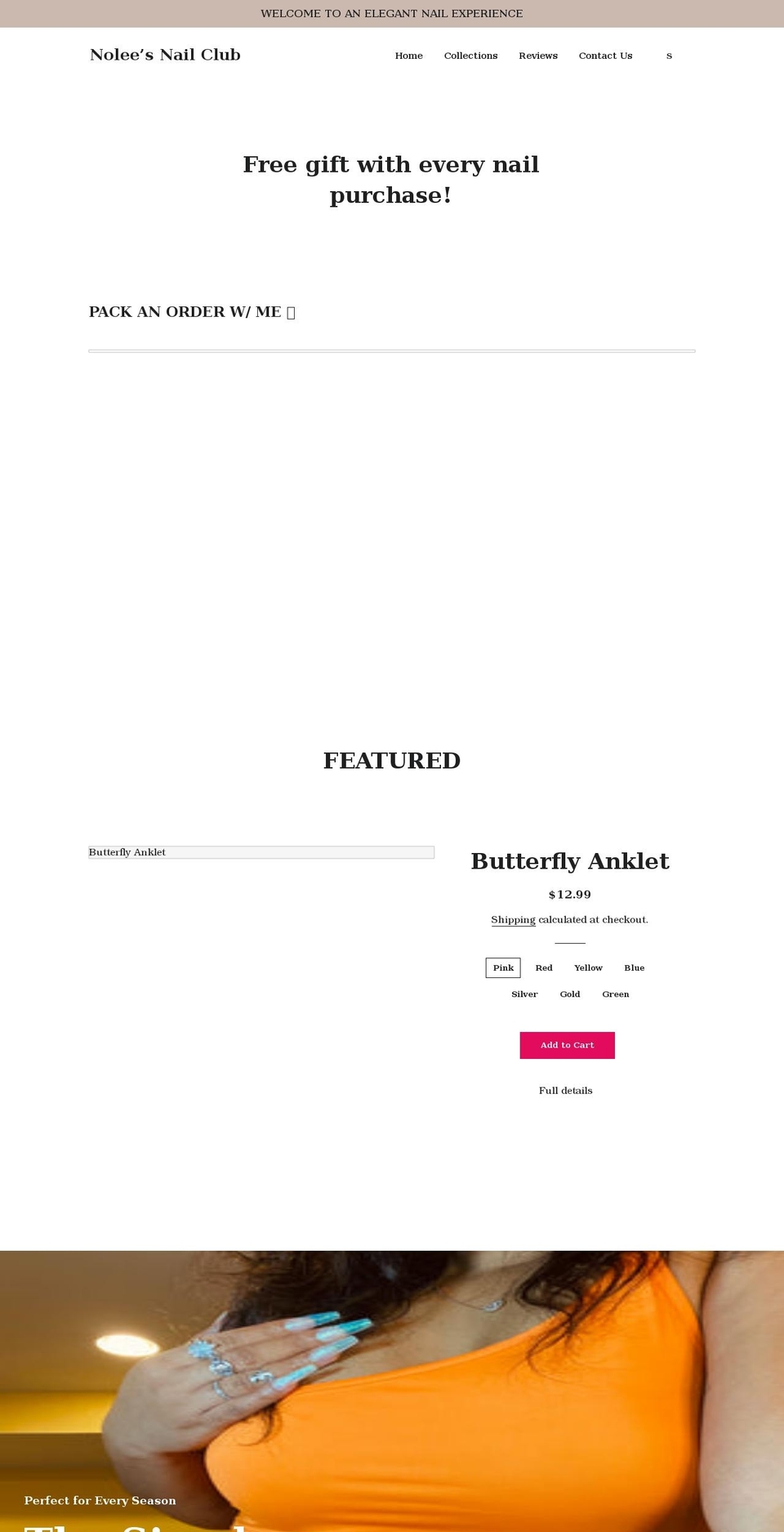 noleesnailclub.com shopify website screenshot