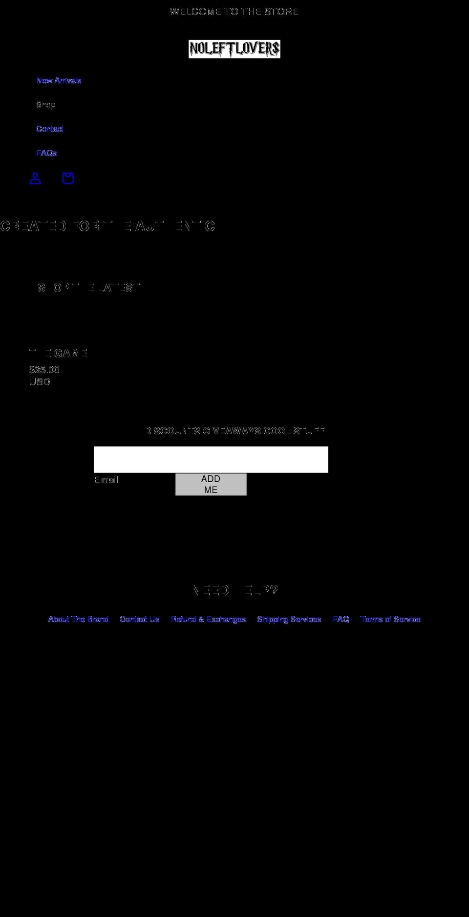 noleftovers.net shopify website screenshot