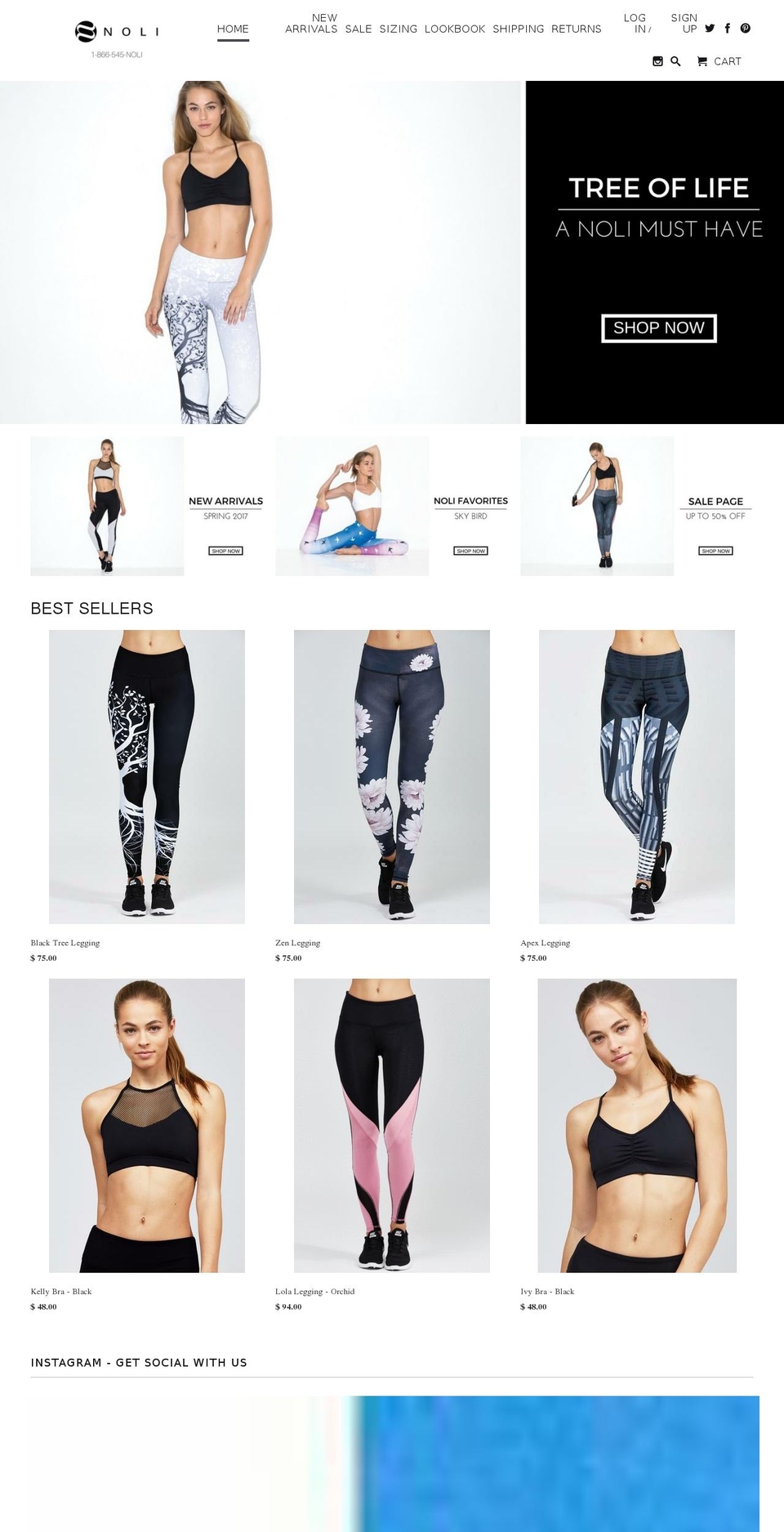 noliclothing.com shopify website screenshot