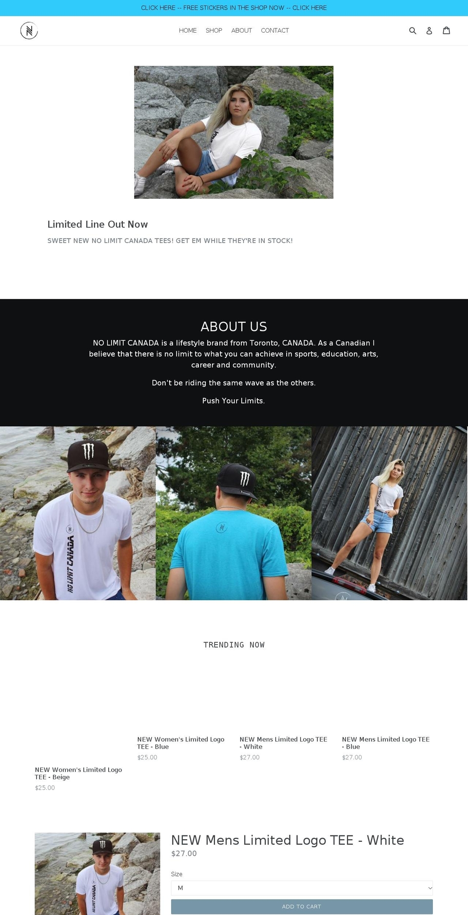 nolimitcanada.com shopify website screenshot