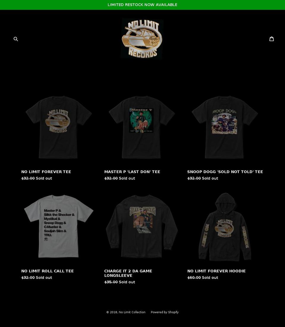 nolimitcollection.com shopify website screenshot