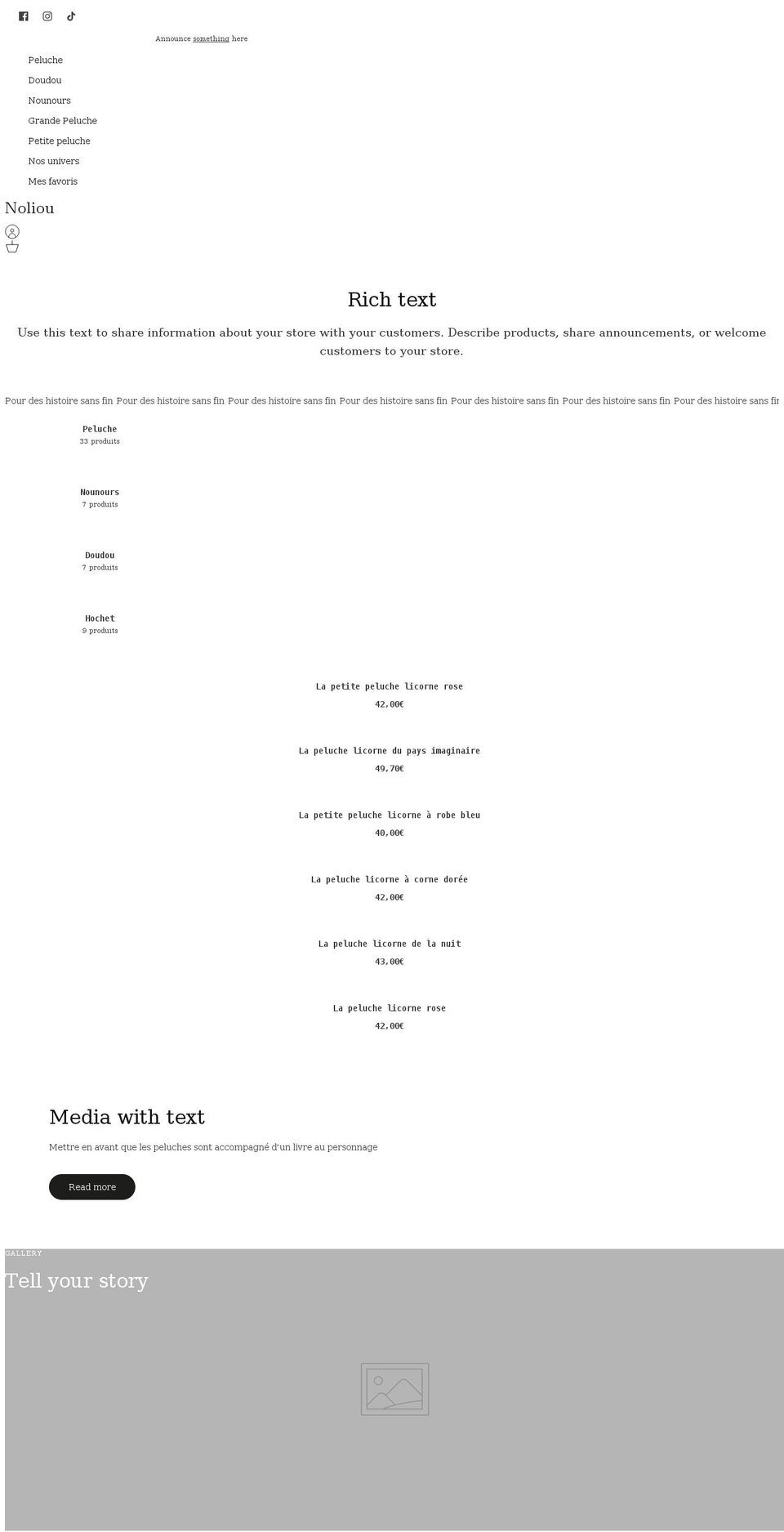 noliou.com shopify website screenshot