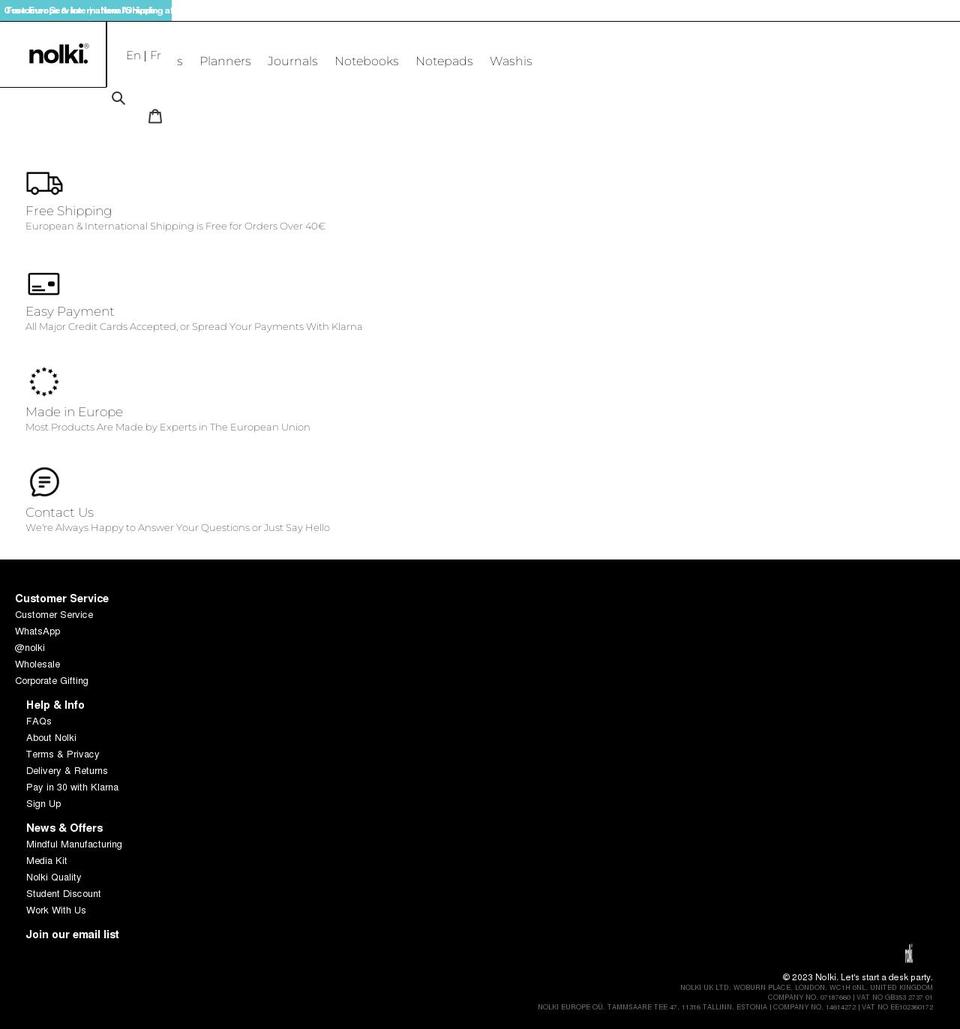 nolki.com shopify website screenshot