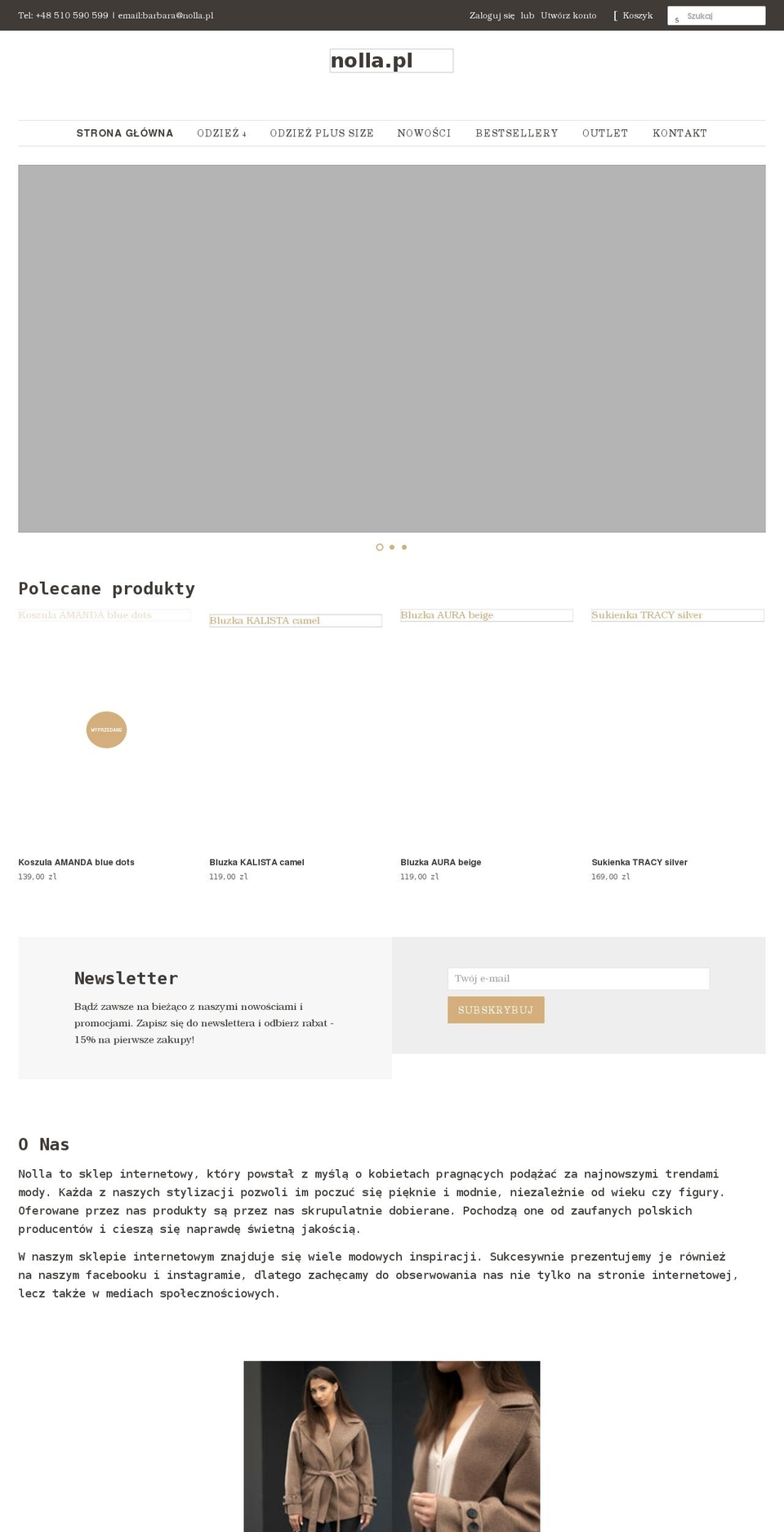 nolla.pl shopify website screenshot