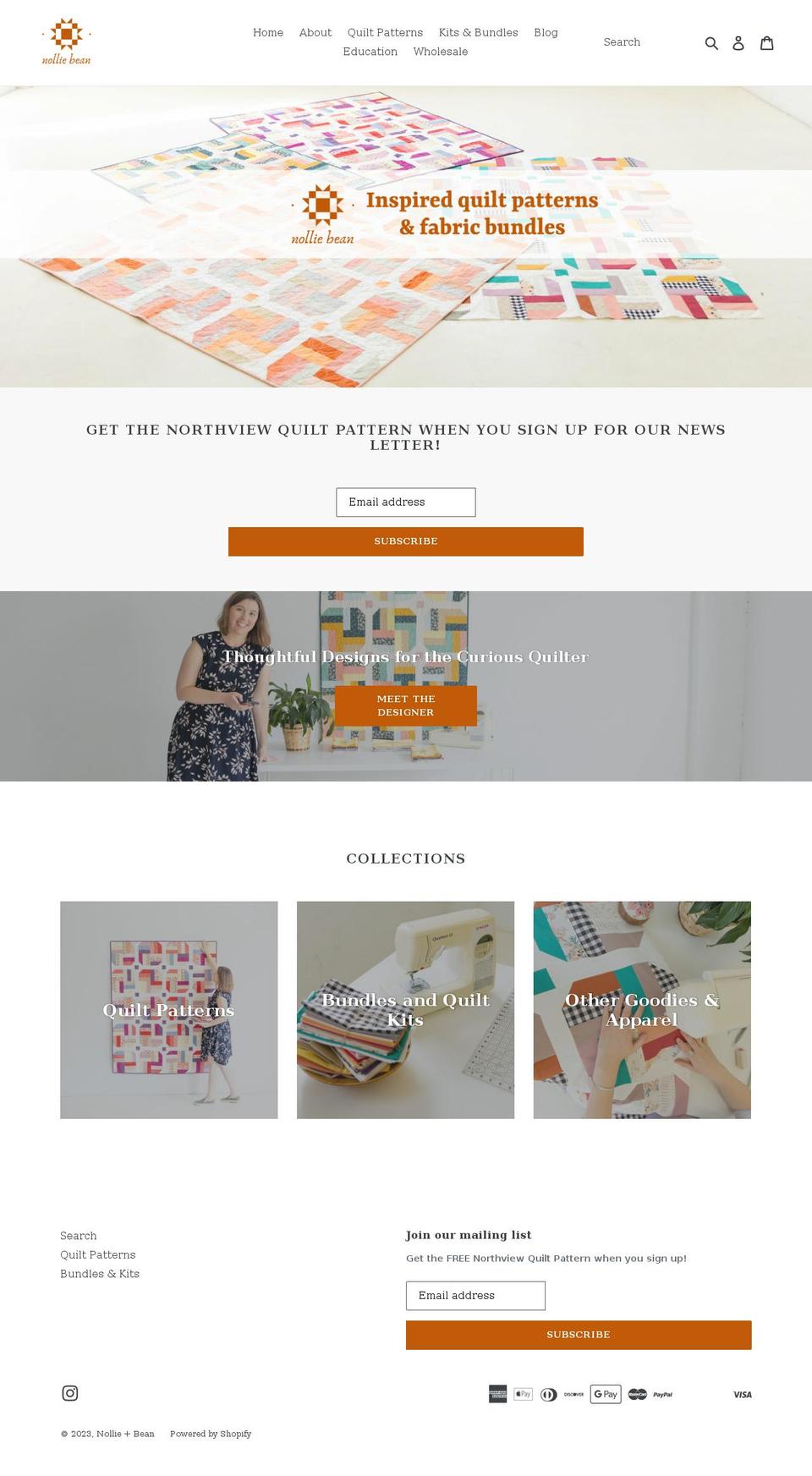 nolliebean.com — Shopify storefront screenshot