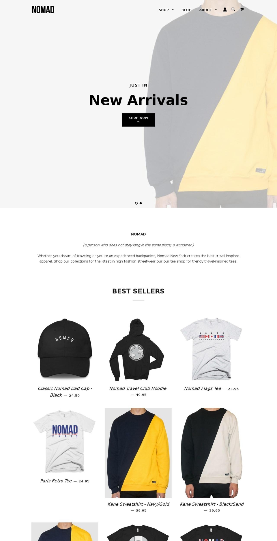 nomad-ny.com shopify website screenshot