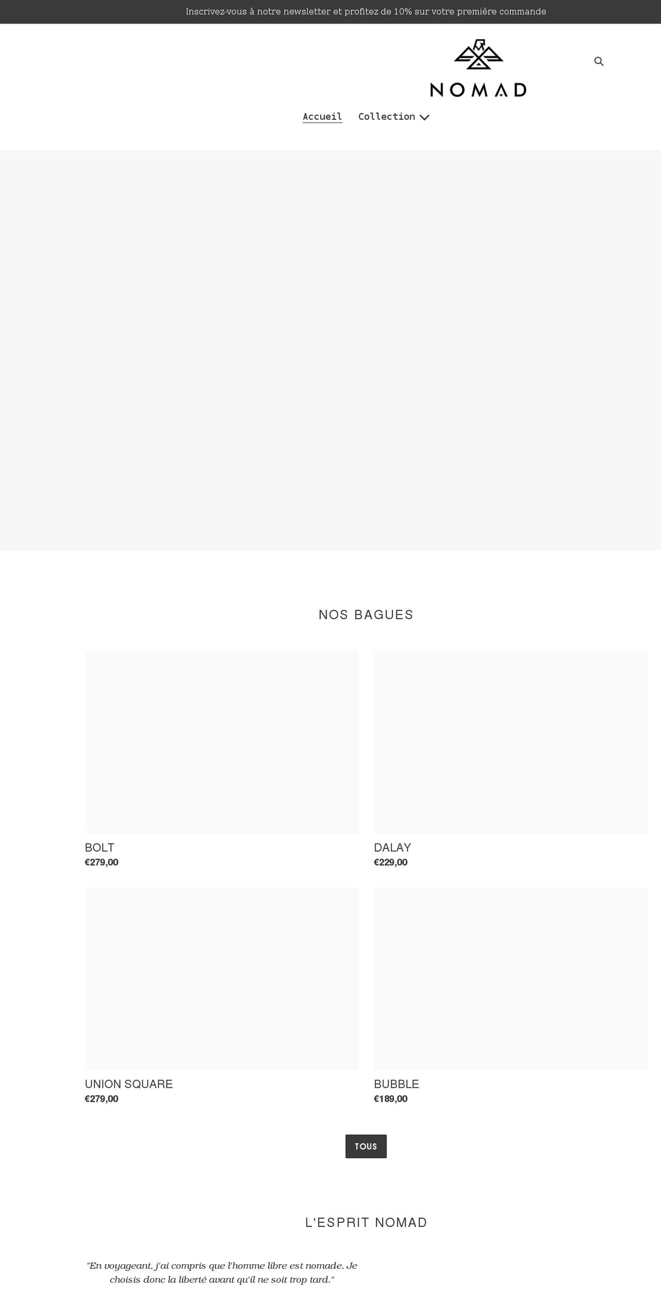 nomad-paris.com shopify website screenshot