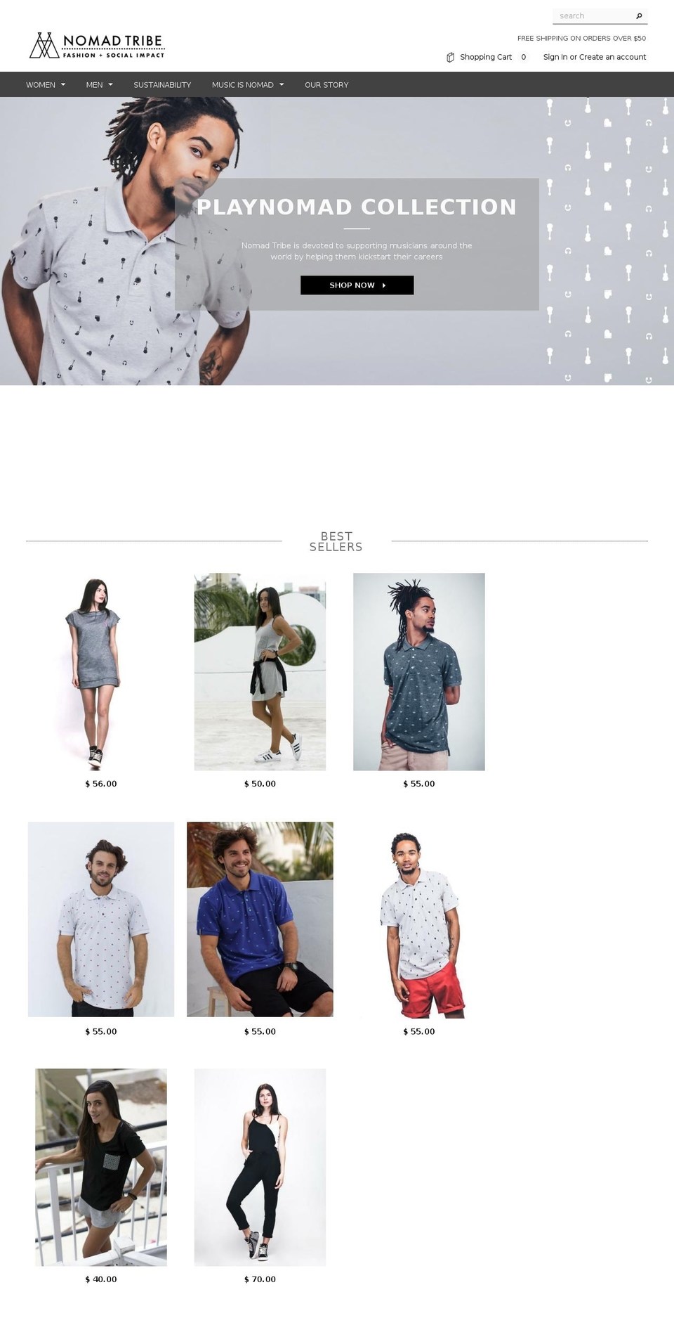 nomad-tribe.com shopify website screenshot
