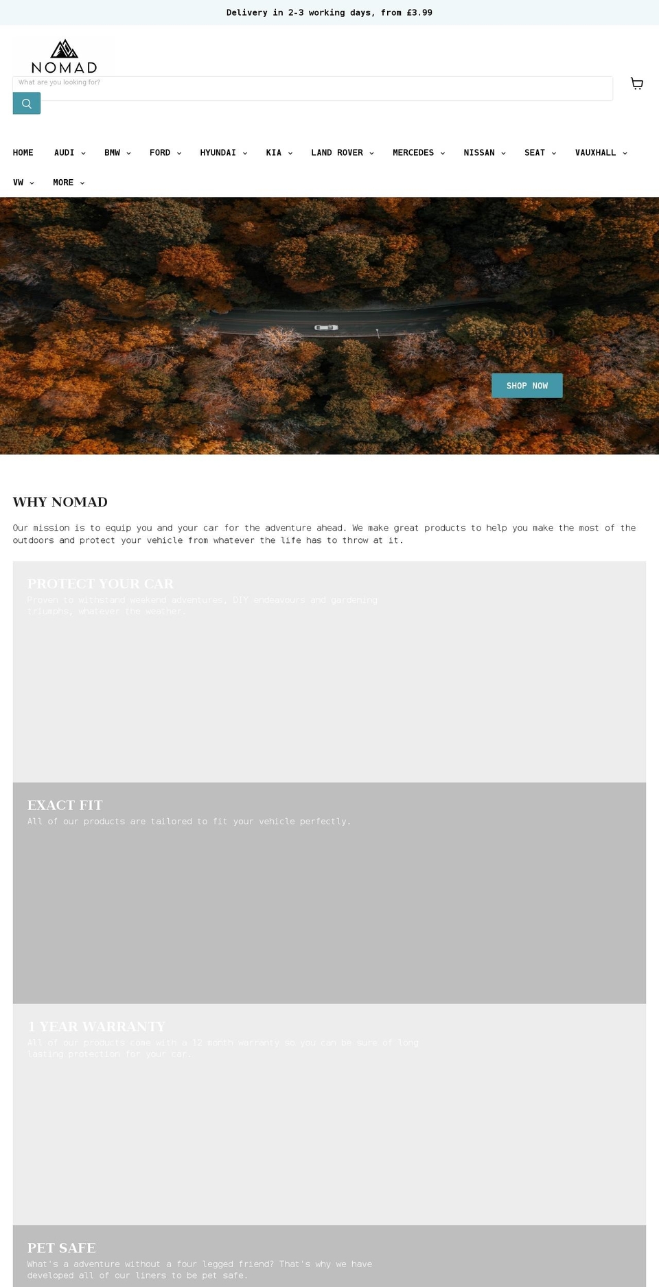 nomadauto.co.uk shopify website screenshot