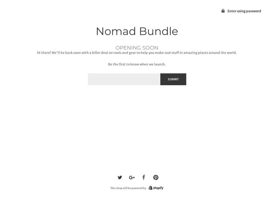 nomadbundles.com — Shopify storefront screenshot