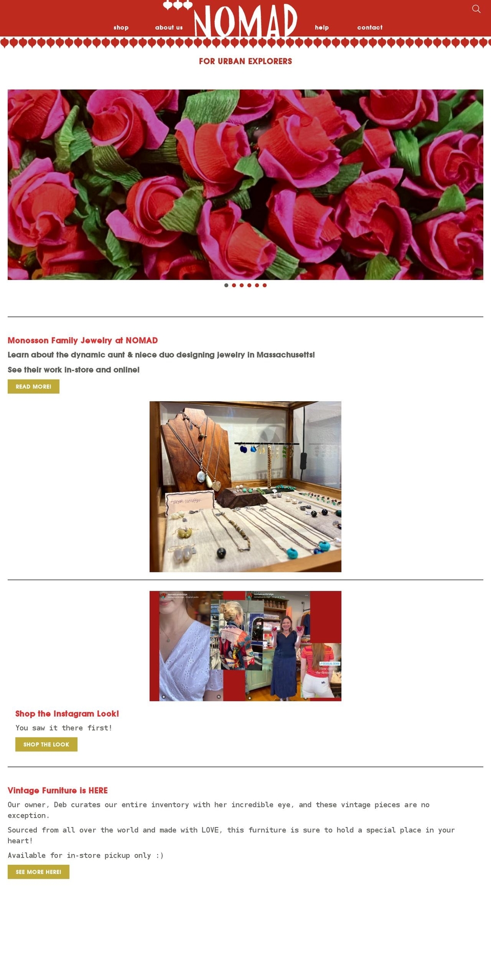 nomadcambridge.com shopify website screenshot
