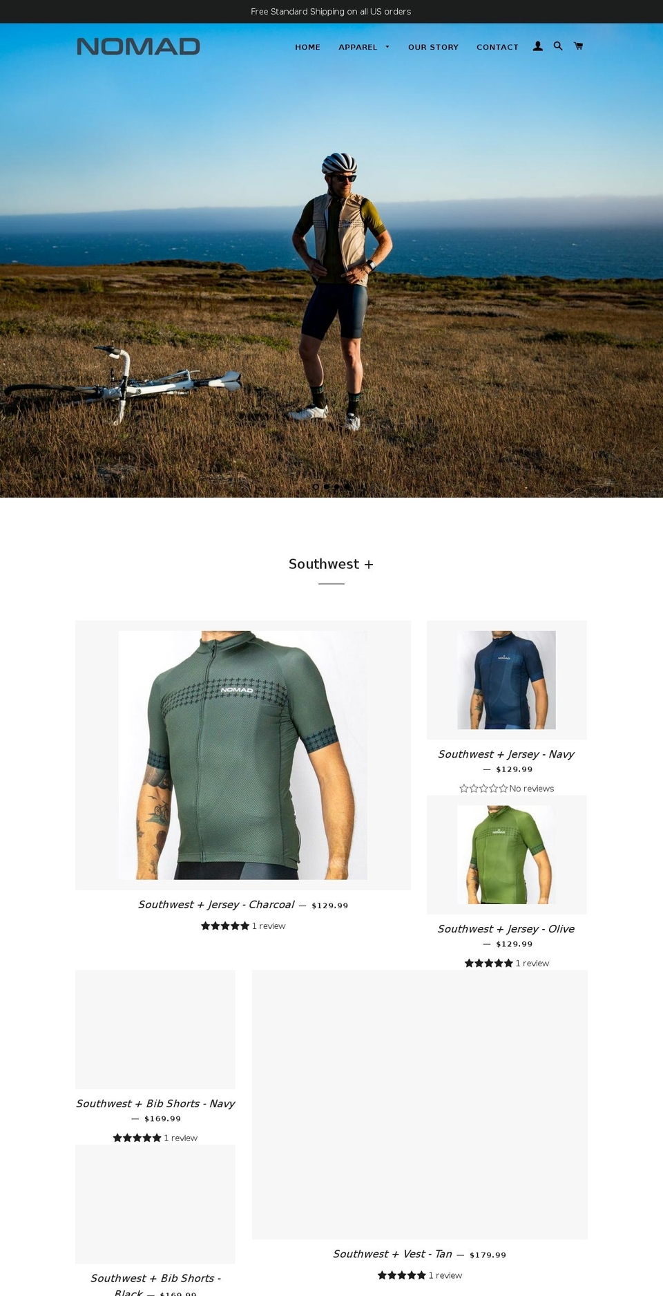 nomadcycling.com shopify website screenshot