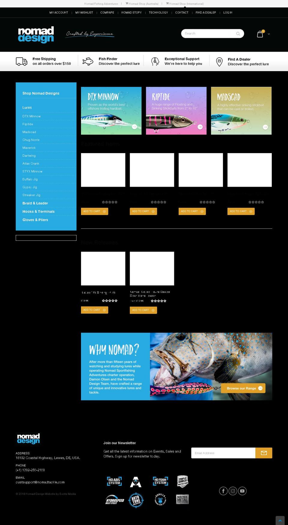 nomaddesign.fish shopify website screenshot