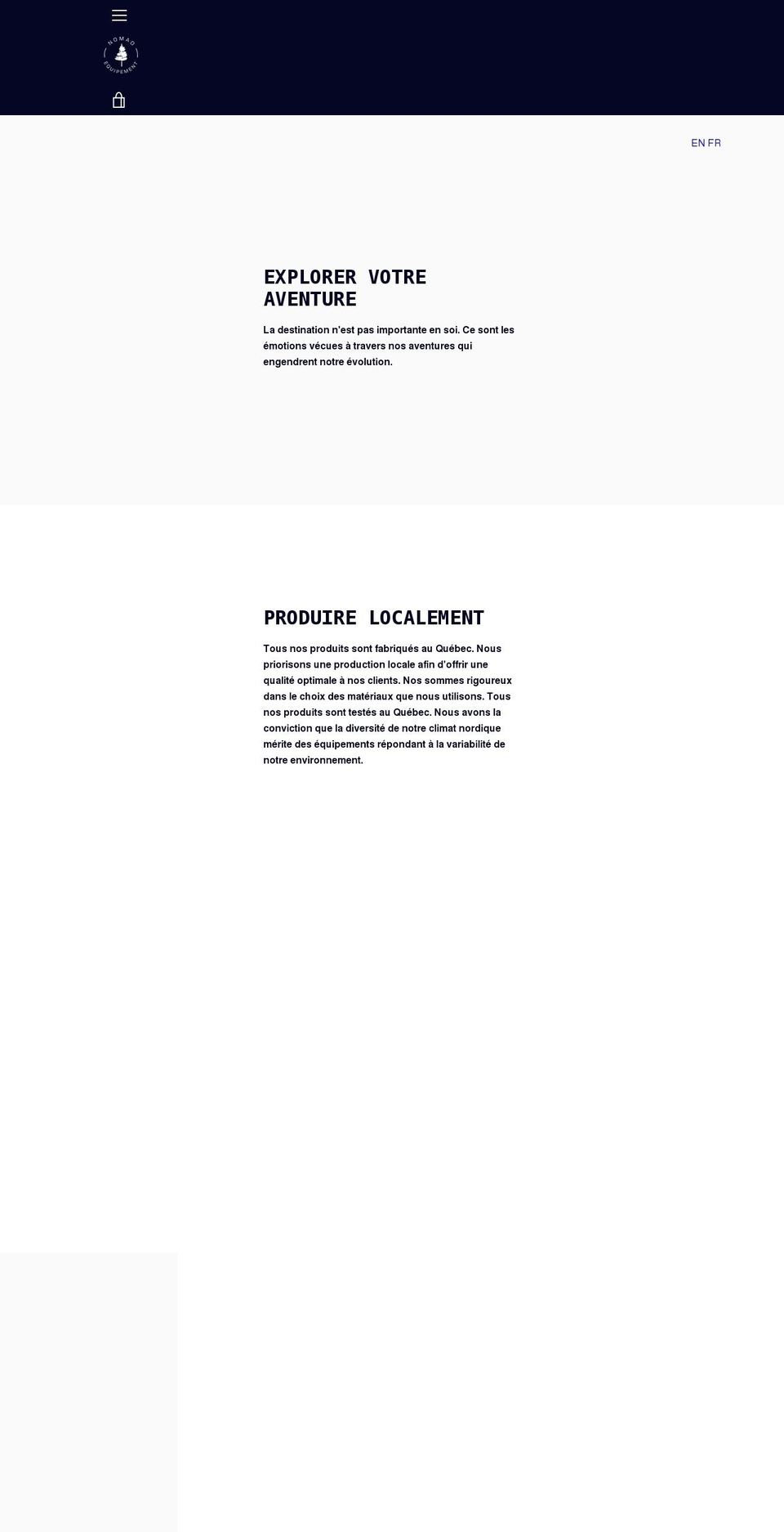nomadequipement.com — Shopify storefront screenshot