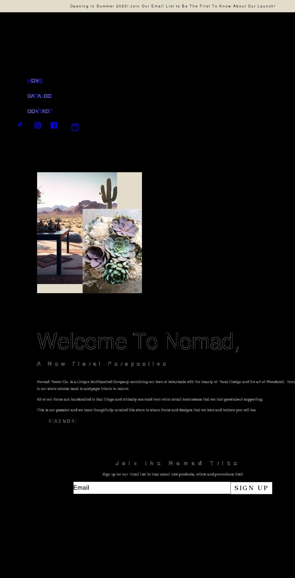 nomadflowerco.com shopify website screenshot