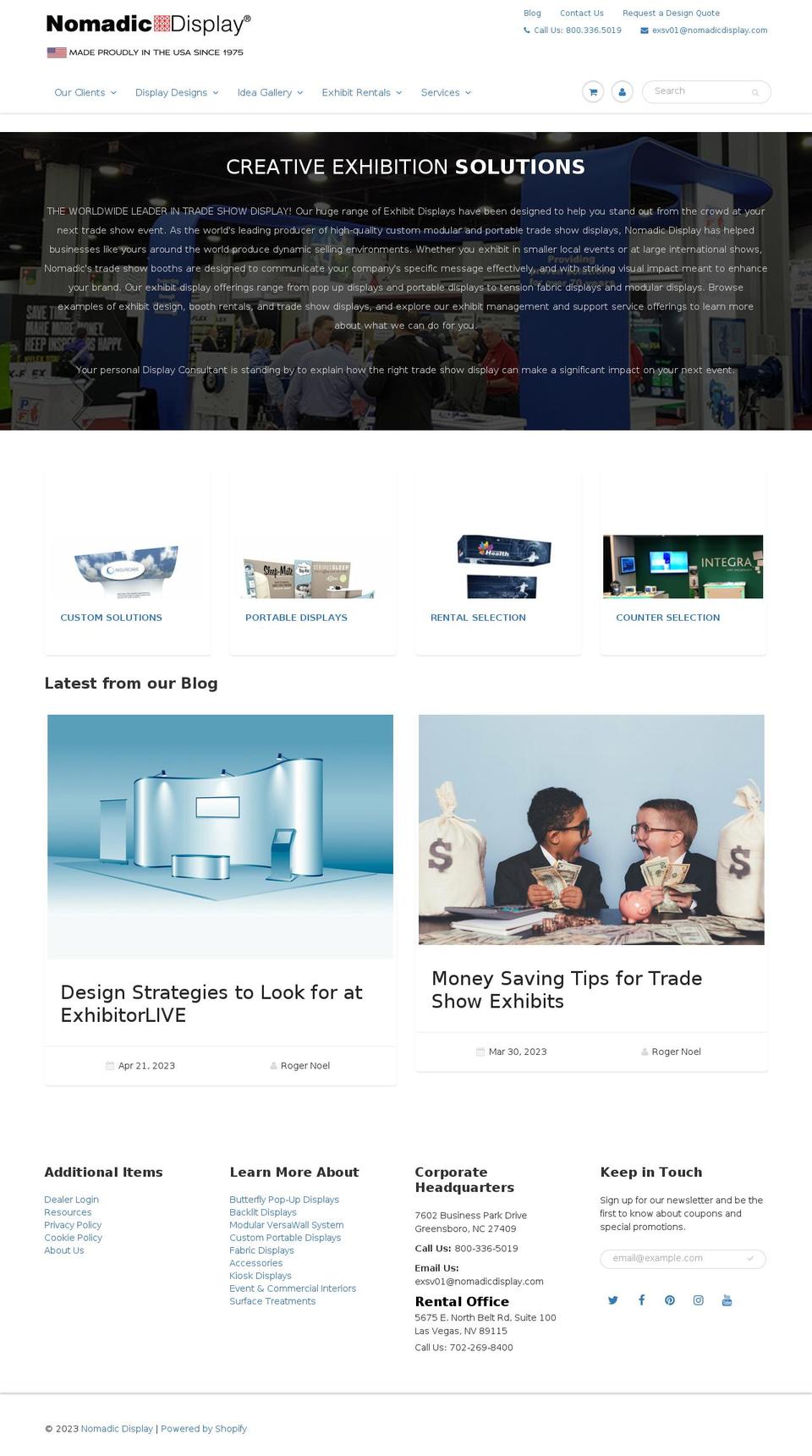 nomadicdirect.com shopify website screenshot