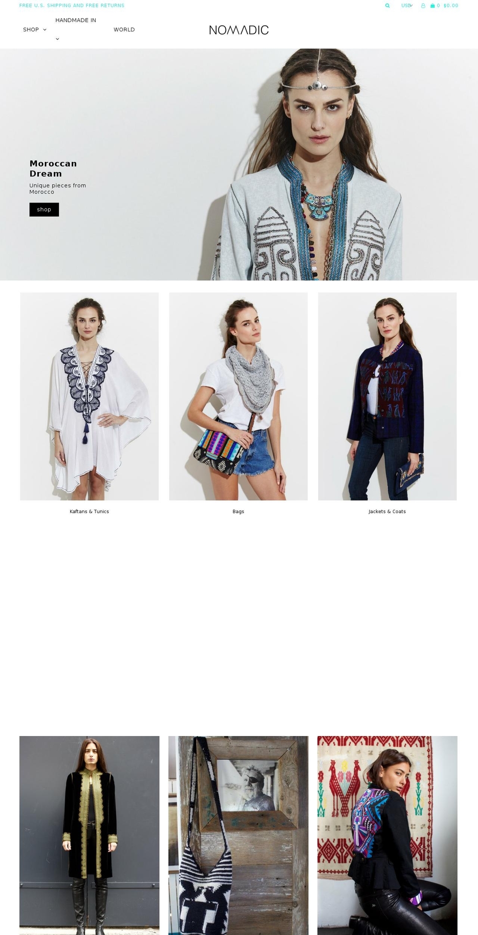 nomadicfriends.com shopify website screenshot