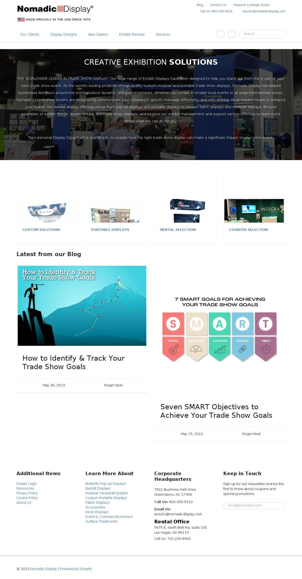 nomadiclasvegas.com shopify website screenshot