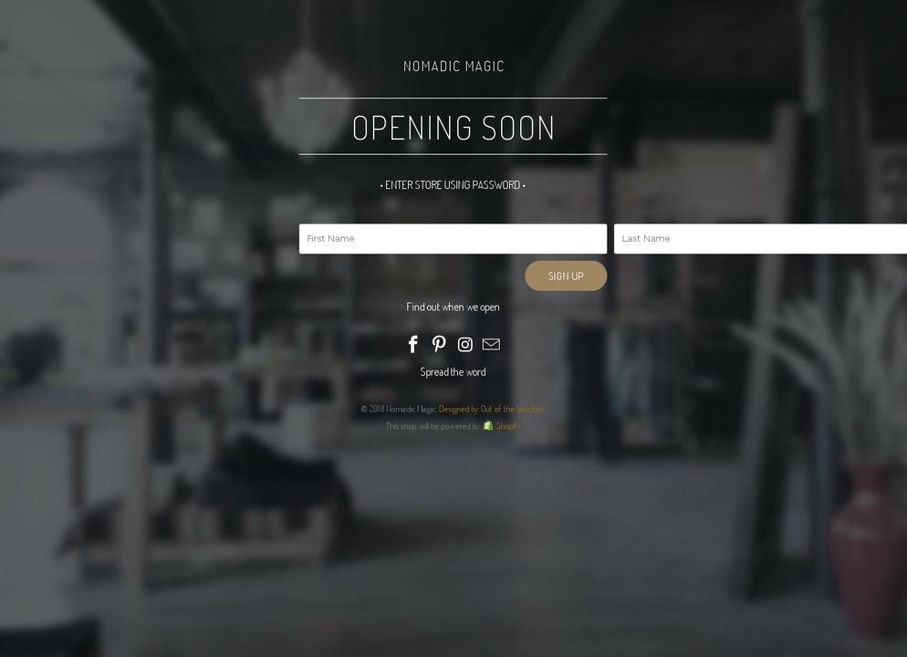 nomadicmagic.com — Shopify storefront screenshot
