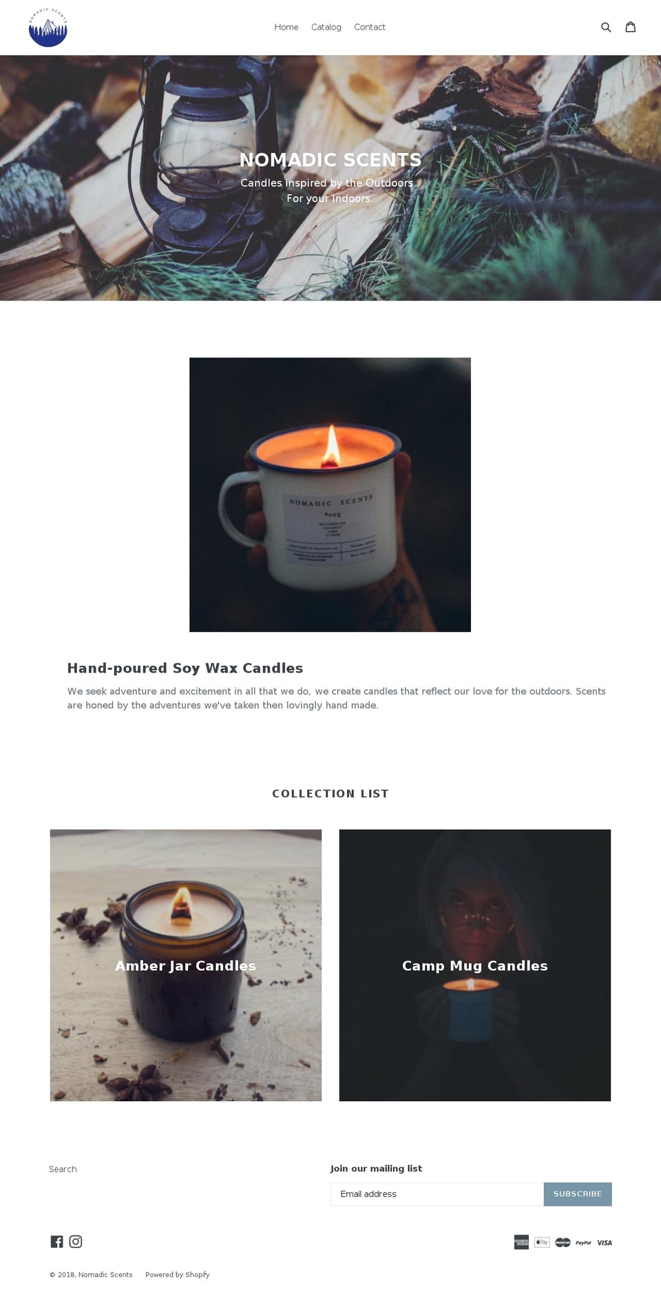 nomadicscents.com — Shopify storefront screenshot