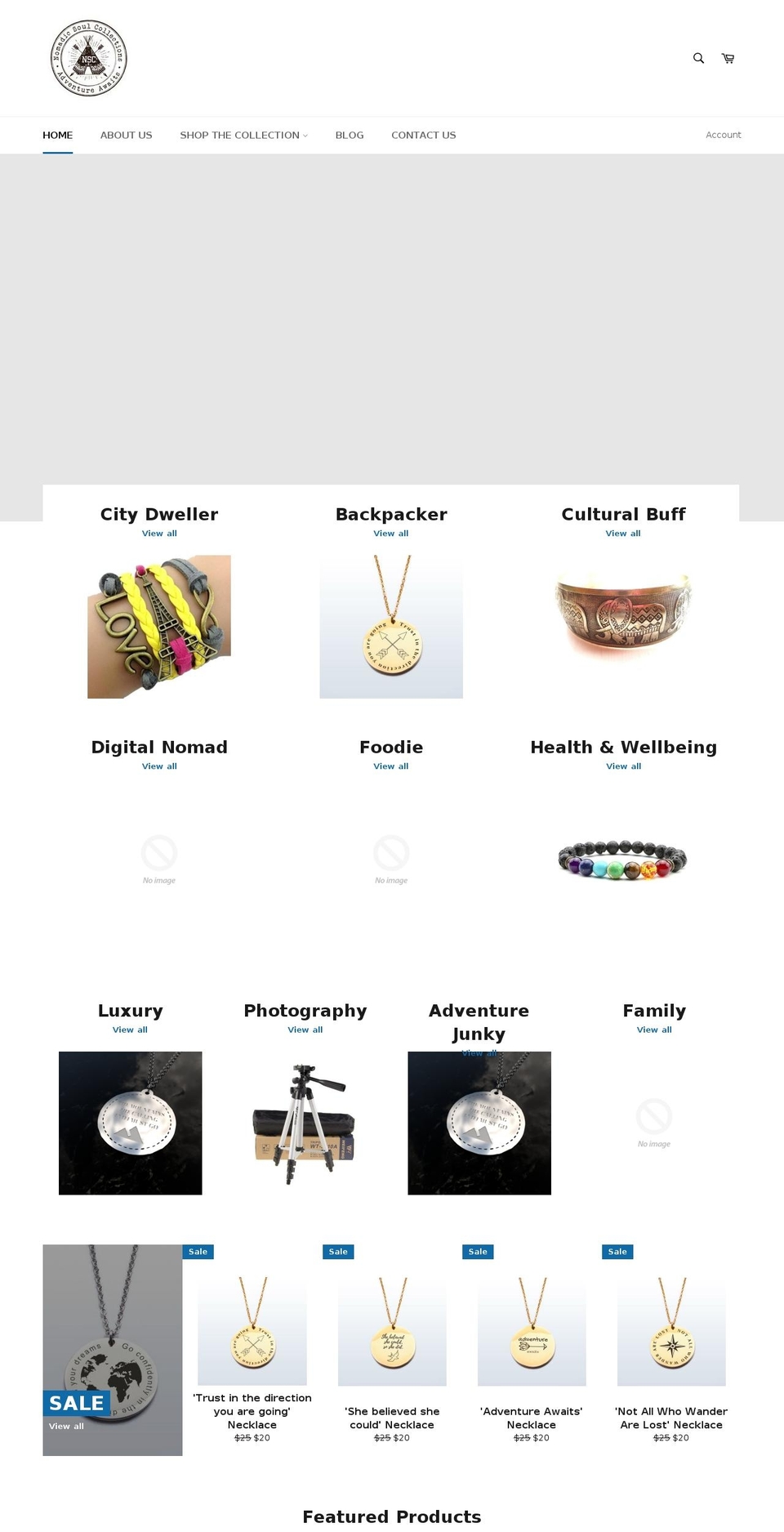 nomadicsoulcollections.com — Shopify storefront screenshot