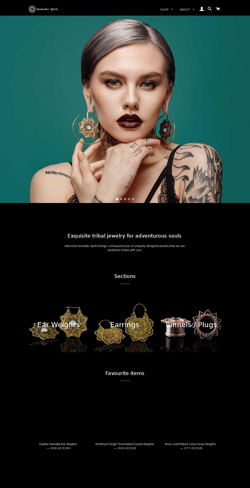 nomadicspiritdesign.com — Shopify storefront screenshot