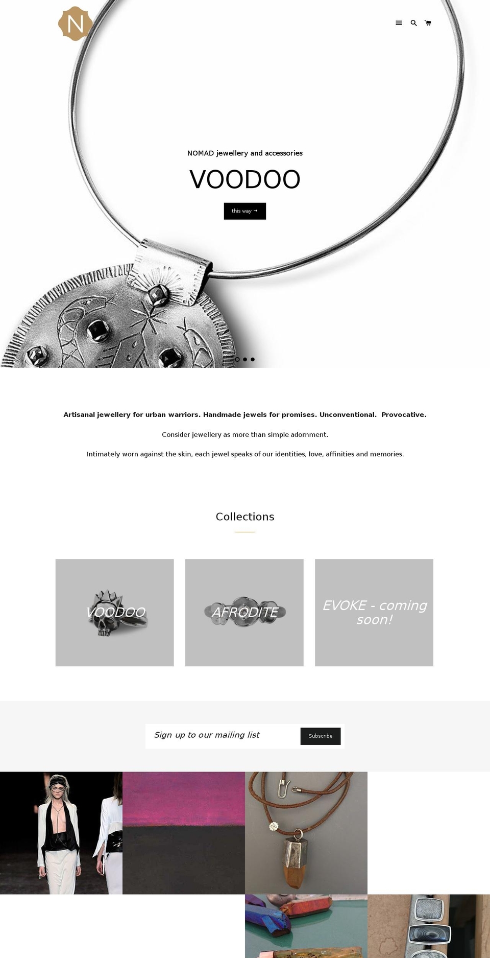 nomadjewelleryandaccessories.com — Shopify storefront screenshot
