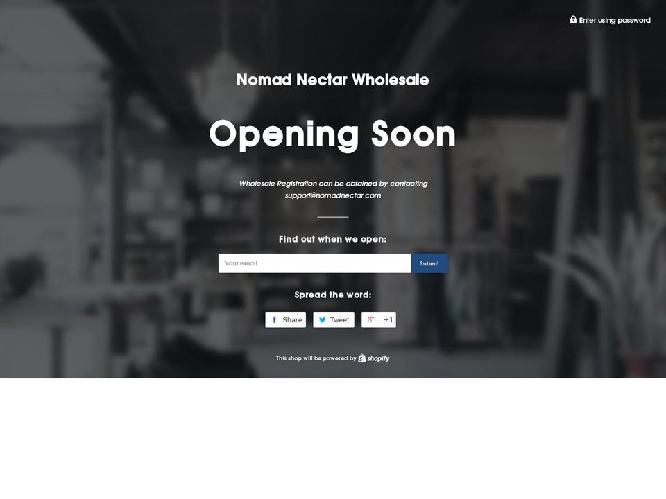 nomadnectarwholesale.com shopify website screenshot