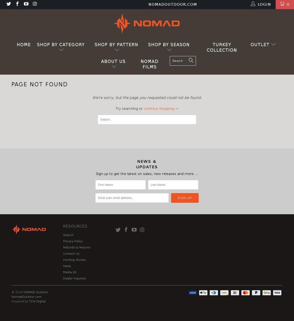 nomadoutdoortv.com — Shopify storefront screenshot