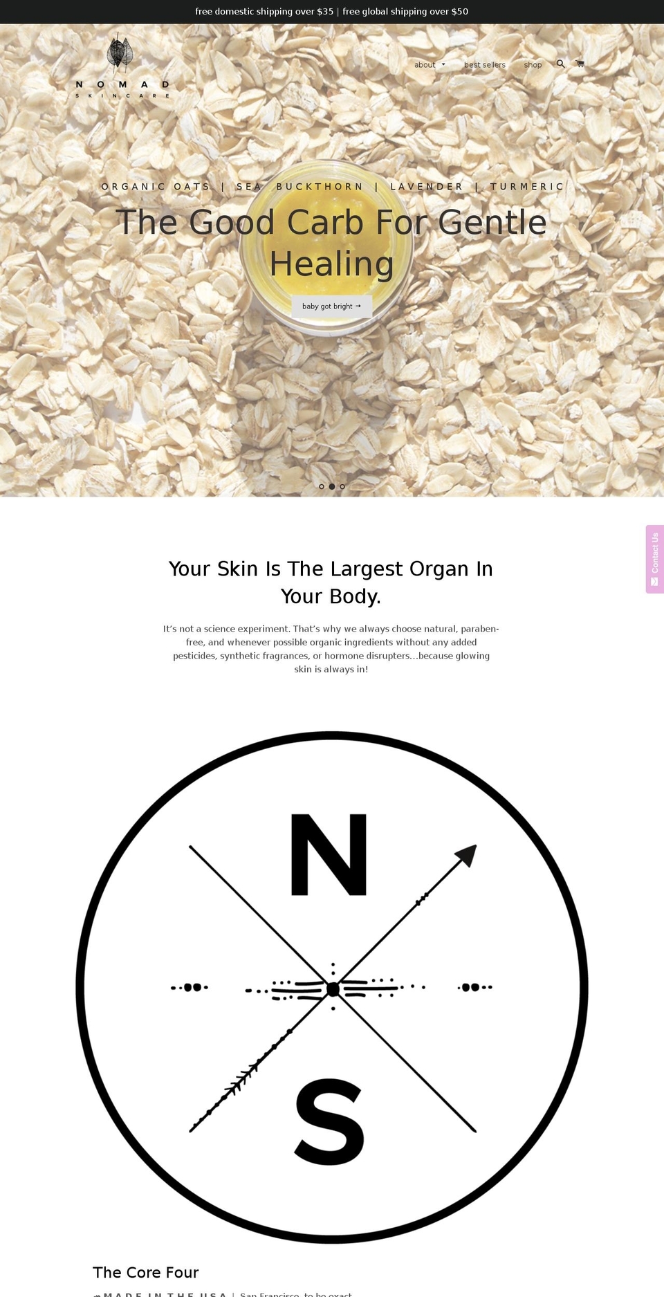 nomadskincare.com shopify website screenshot