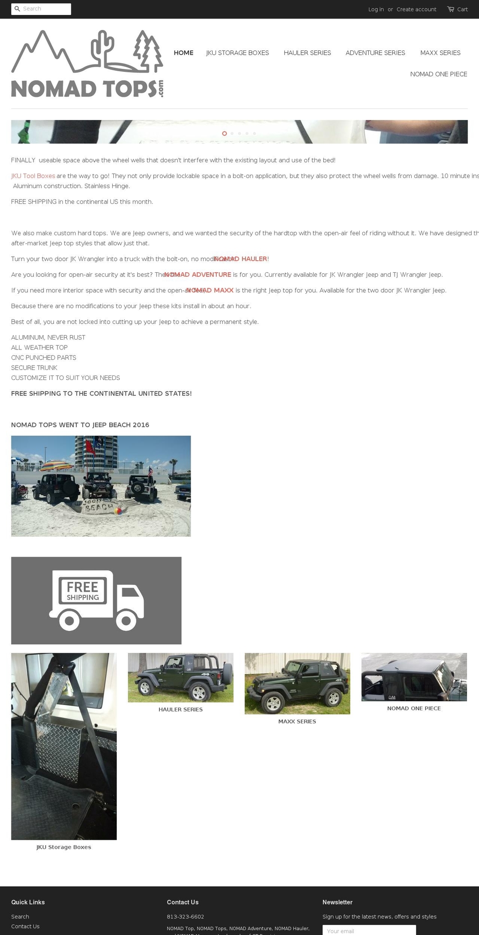 nomadtops.com shopify website screenshot