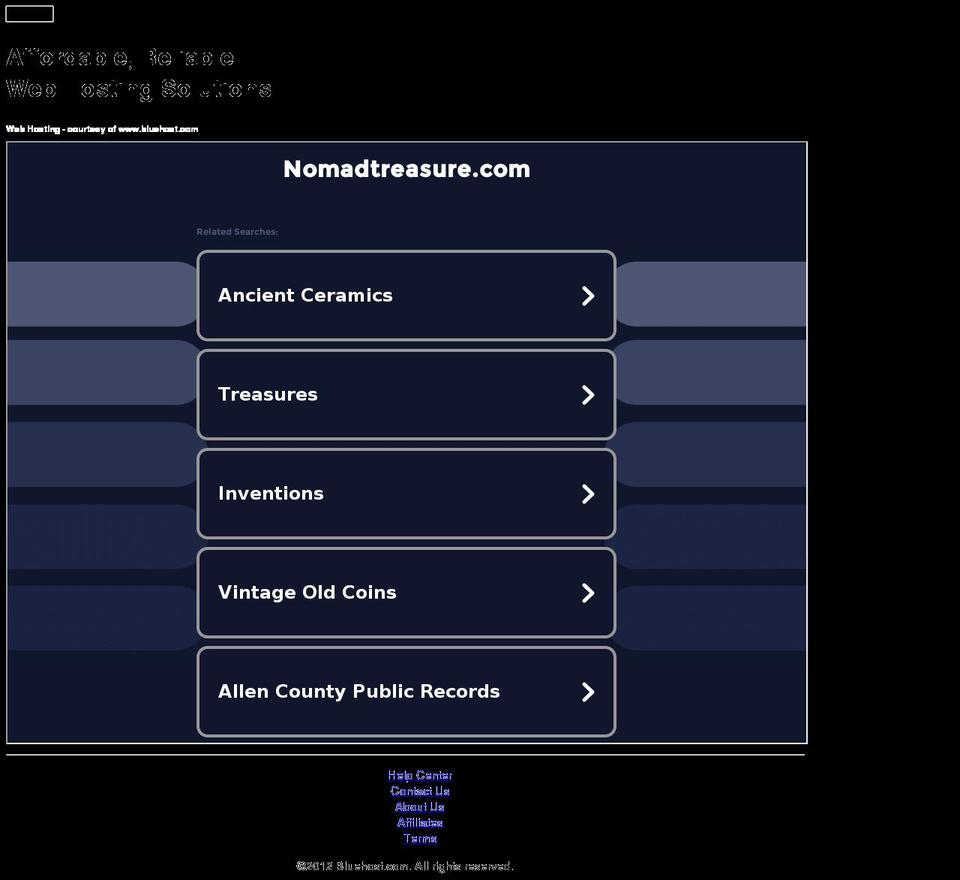 nomadtreasure.com shopify website screenshot