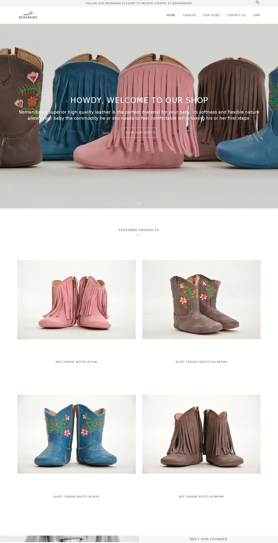 nomandino.com shopify website screenshot