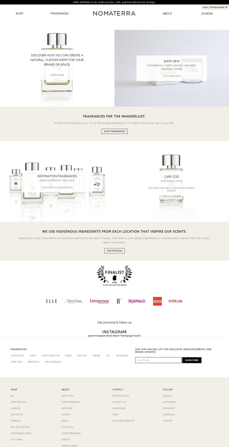 nomaterra.com shopify website screenshot