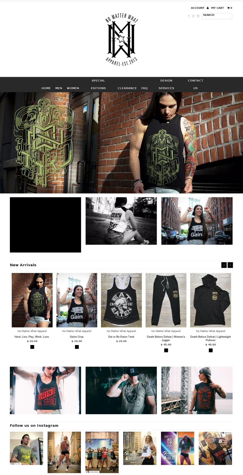 nomatterwhatapparel.com shopify website screenshot