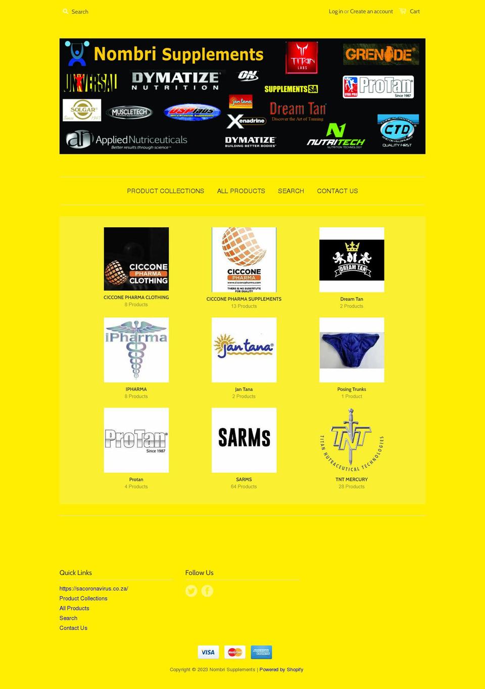 nombrisupplements.co.za shopify website screenshot