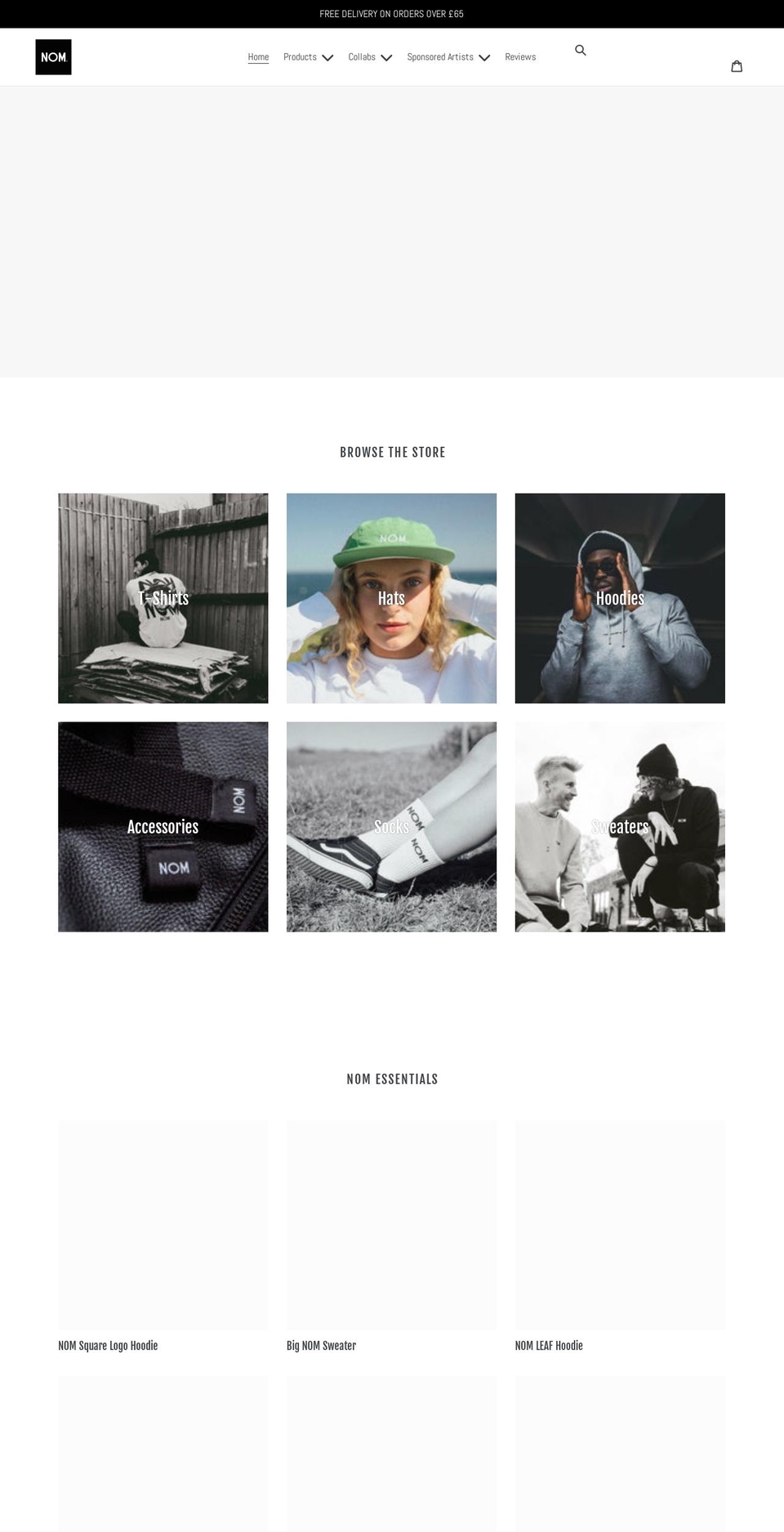 nomclothing.com shopify website screenshot