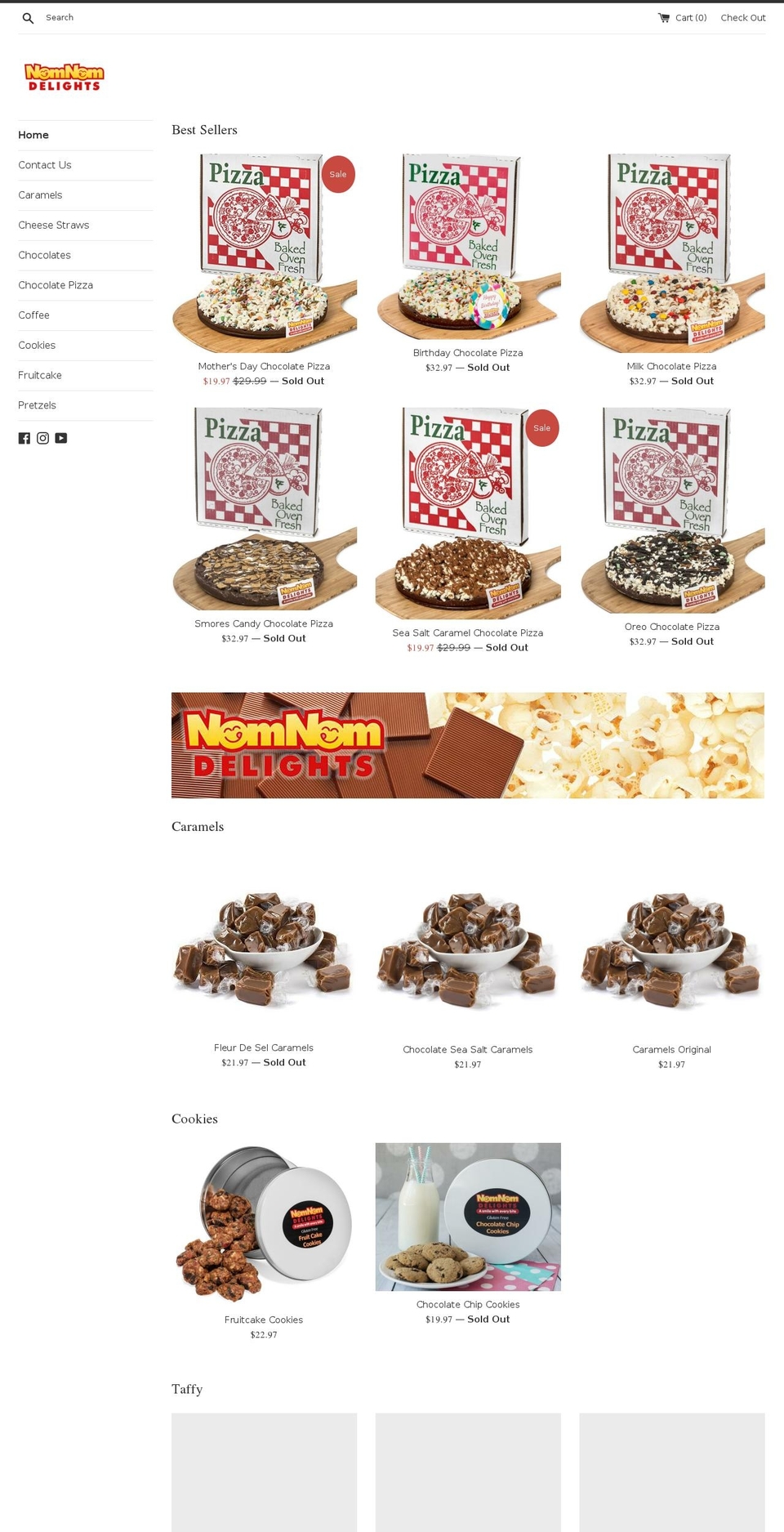 nomnomdelights.com — Shopify storefront screenshot