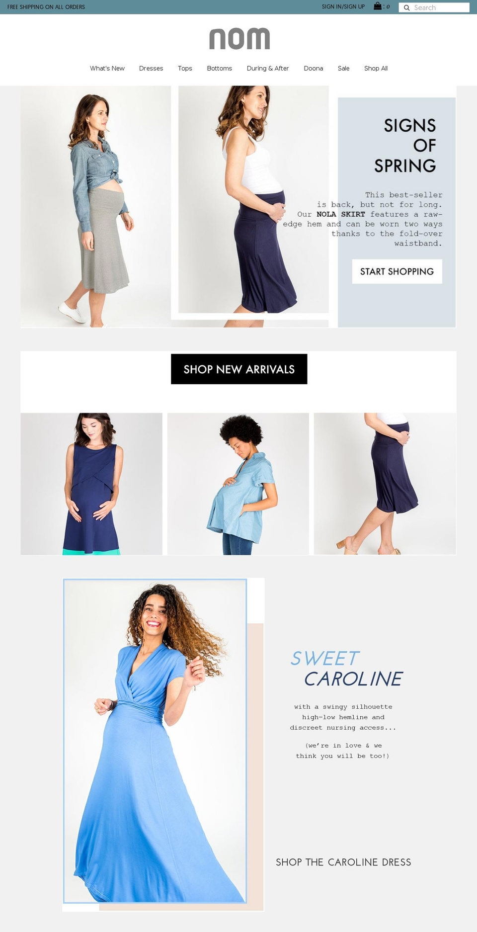 nom-Theme Shopify theme site example nomnursing.com