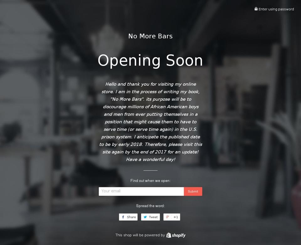 nomorebars.org shopify website screenshot