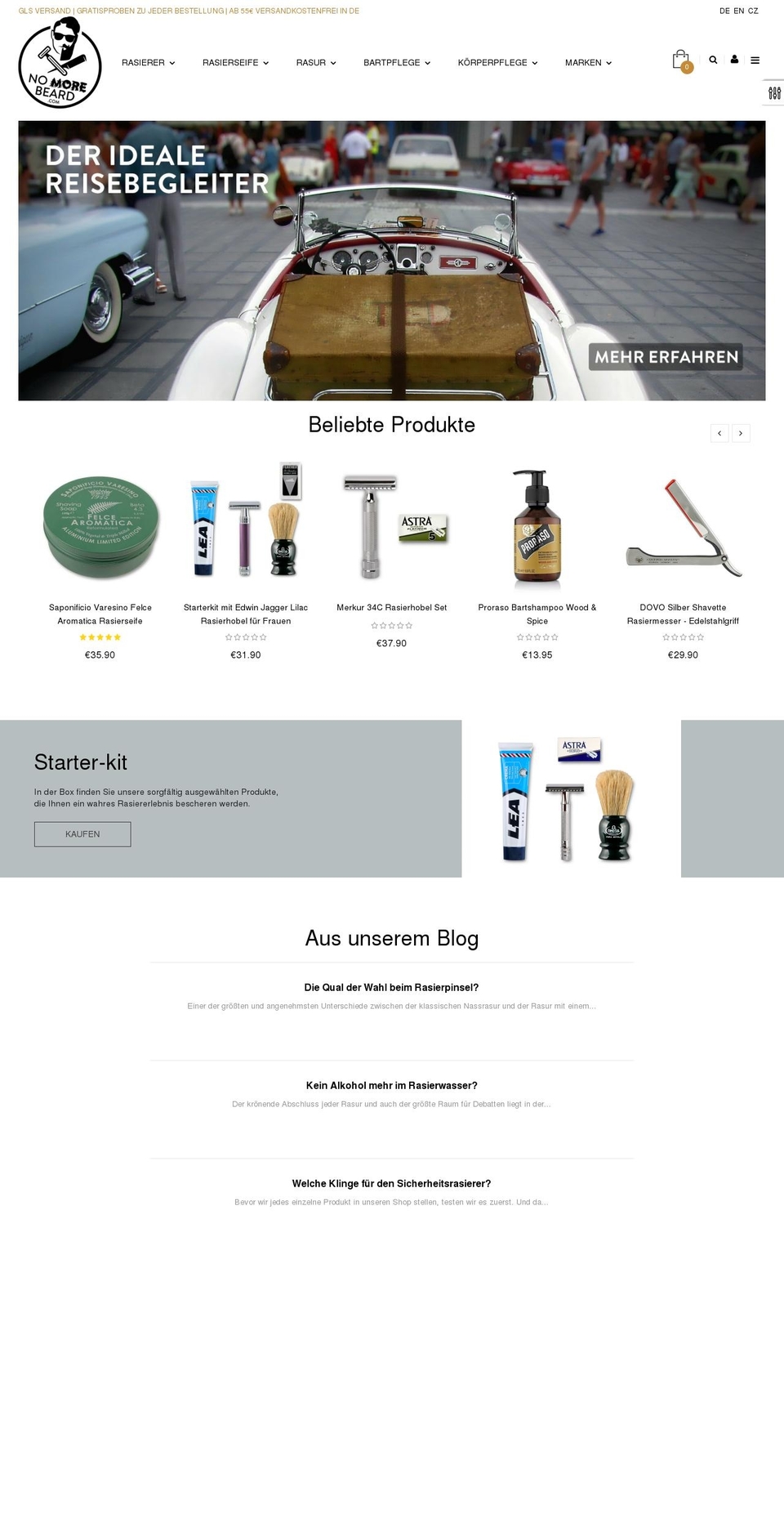 nomorebeard.com shopify website screenshot