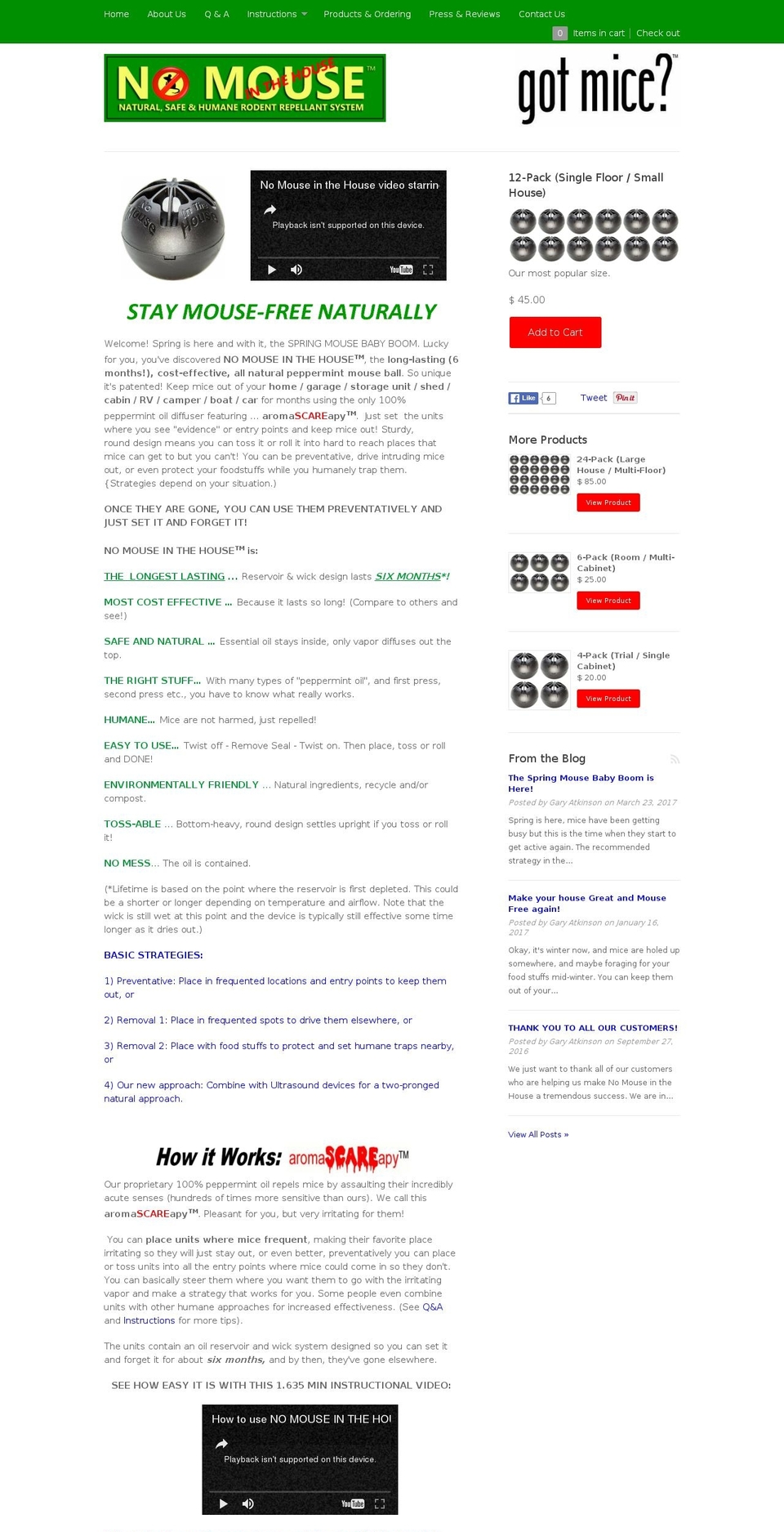 nomouseinthehouse.com shopify website screenshot