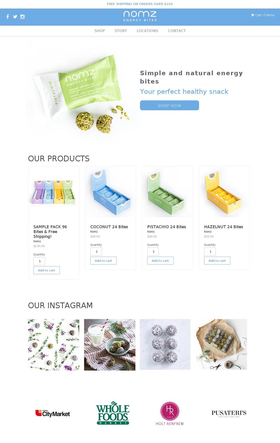 nomz.ca shopify website screenshot